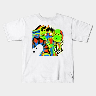 huitzil the quetzalcoatl armored dogu in ecopop pattern of the future art Kids T-Shirt